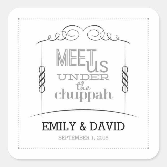 Under the Chuppah Jewish Wedding Stickers (Front)