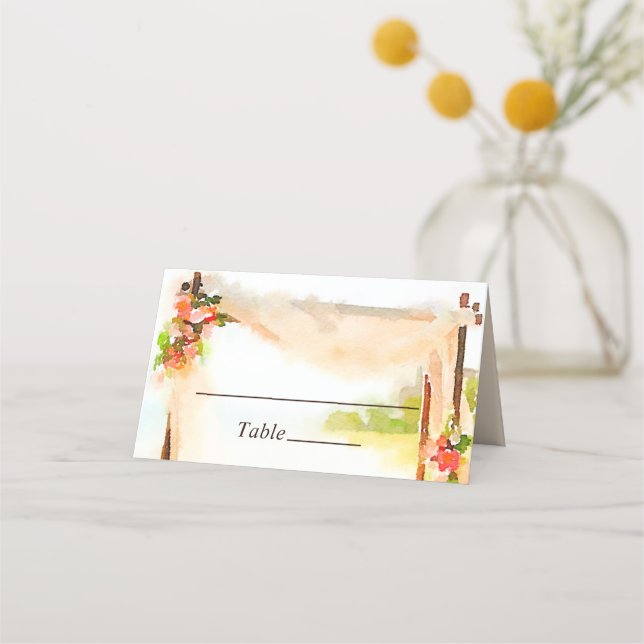 Under the Chuppah Wedding Place Card (Front)