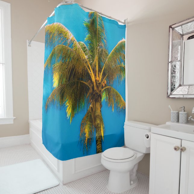 Under the Coconut Palm Shower Curtain (In Situ)