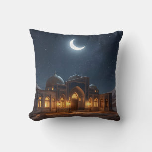 Under The Crescent Sky – Islamic Art Throw Pillow