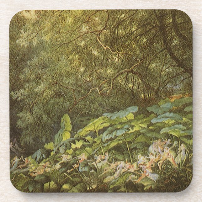 Under the Dock Leaves by Richard Doyle, Fairy Art Coaster (Front)