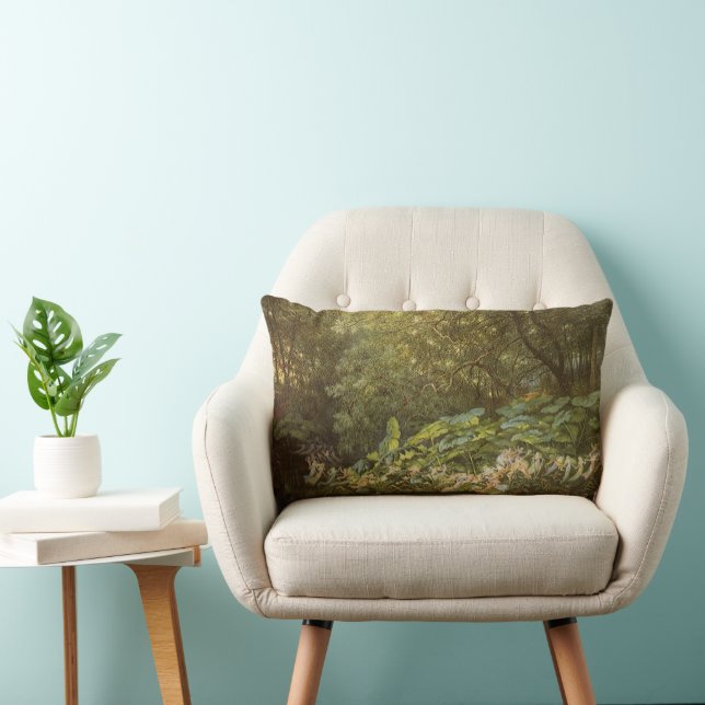 Under the Dock Leaves by Richard Doyle, Fairy Art Lumbar Cushion (Chair)