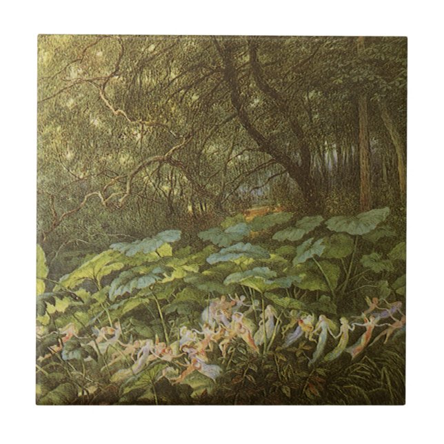 Under the Dock Leaves by Richard Doyle, Fairy Art Tile (Front)