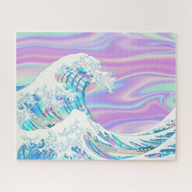 under the great iridescent wave of kanagawa jigsaw puzzle (Horizontal)