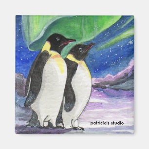 Under the Light Penguin Art Magnet