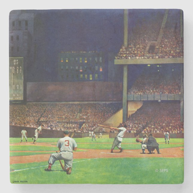 Under The Lights by John Falter Stone Coaster (Front)