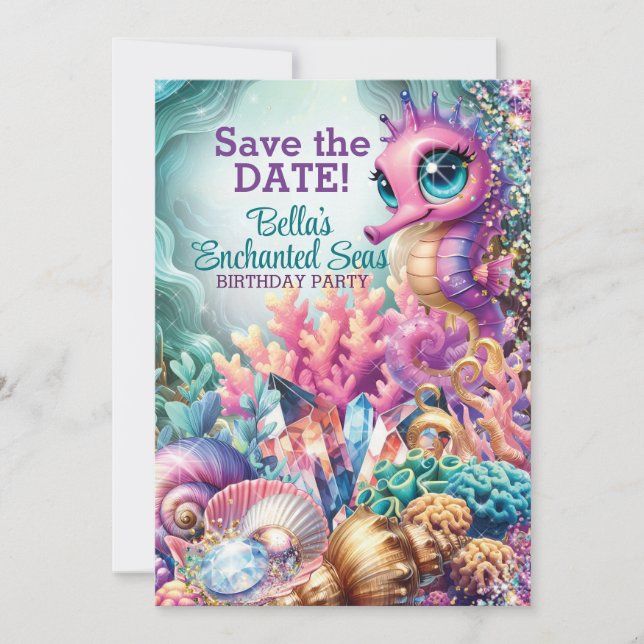 Under the Magical Enchanted Sea Party Invitation (Front)