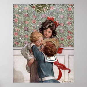 Under the Mistletoe Bough by Lilian Hocknell Poster
