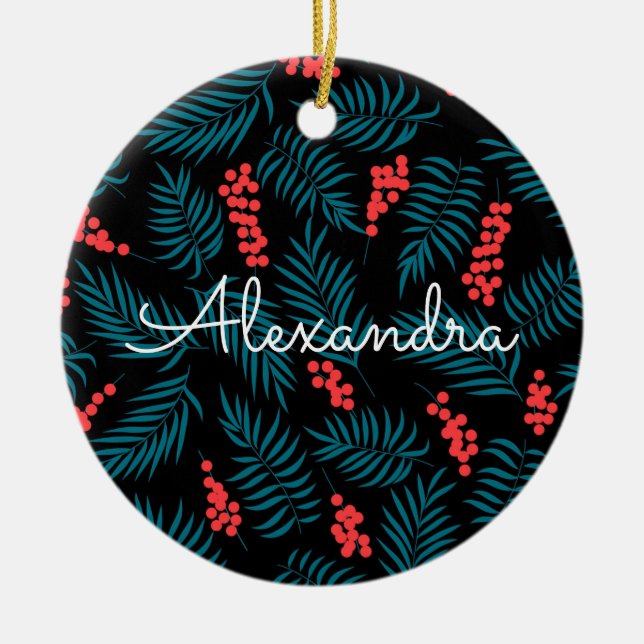 Under the Mistletoe Ceramic Tree Decoration (Front)