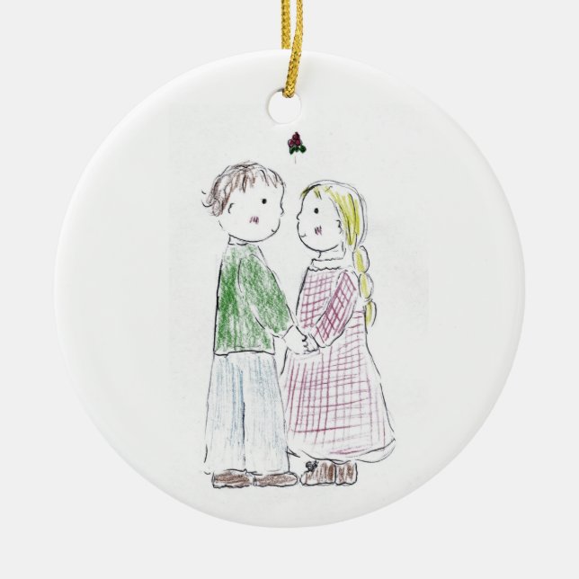 Under_the_Mistletoe Ceramic Tree Decoration (Front)