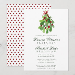 Under the Mistletoe Christmas Wedding Invitation