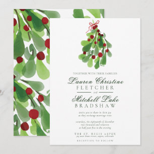 Under the Mistletoe Christmas Wedding Invitation