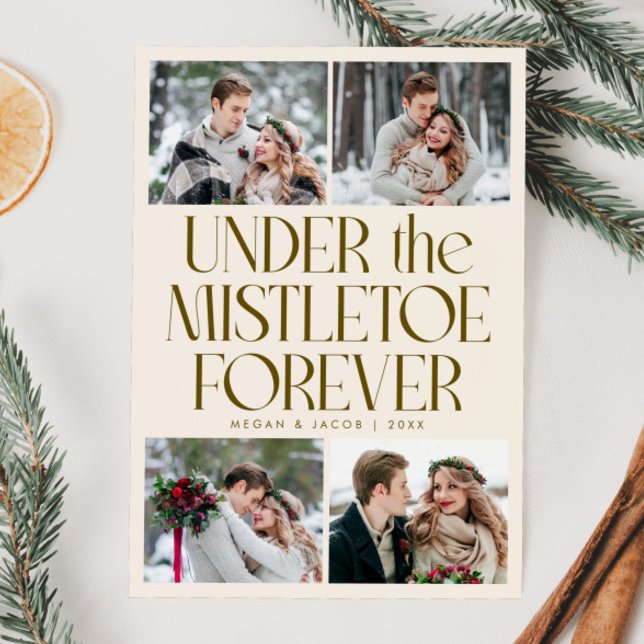 Under the Mistletoe Forever Cream Photo  Holiday Card (Creator Uploaded)