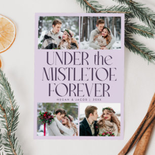Under the Mistletoe Forever Purple Photo Holiday Card