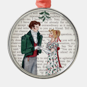 Under the Mistletoe - Jane Austen Metal Tree Decoration