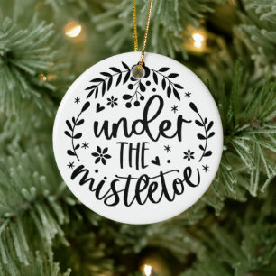 Under The Mistletoe Modern Ceramic Tree Decoration