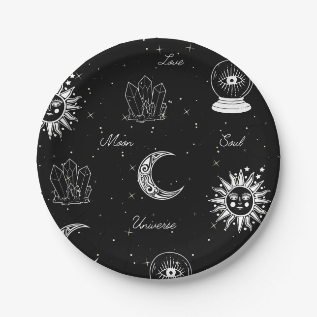 Under the Moon Celestial Paper Plates (Front)