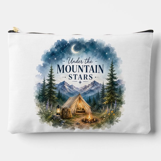 Under the Mountain Stars Camping Night Mountain Accessory Pouch (Front)