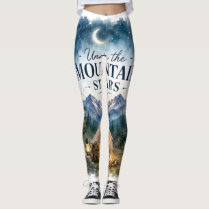 Under the Mountain Stars Camping Night Mountain Leggings
