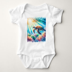 under the ocean sea turtle baby bodysuit