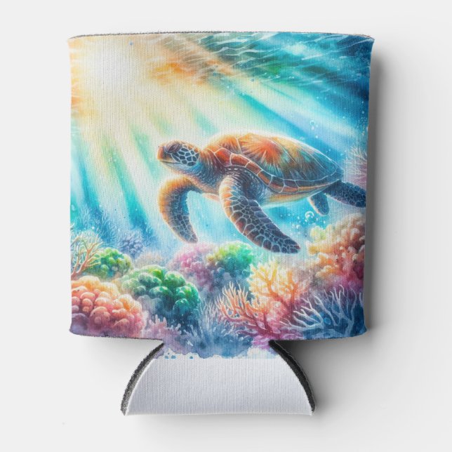 Under the ocean sea turtle can cooler (Front)