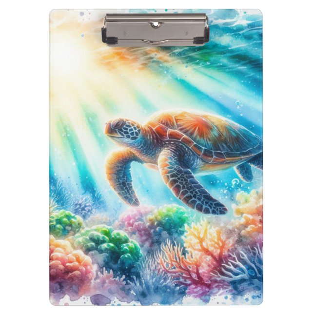 Under the ocean sea turtle clipboard (Front)