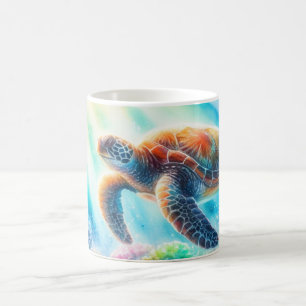 Under the ocean sea turtle coffee mug