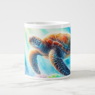 Under the ocean sea turtle large coffee mug