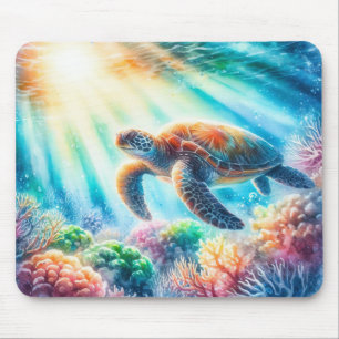 Under the ocean sea turtle mouse mat