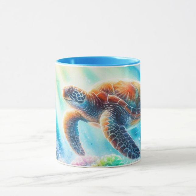 Under the ocean sea turtle mug (Center)