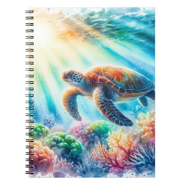 Under the ocean sea turtle notebook (Front)