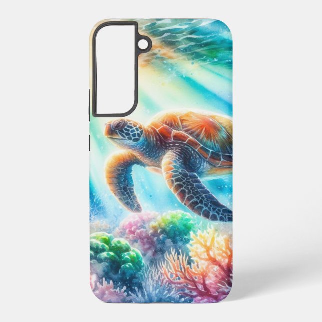 Under the ocean sea turtle samsung galaxy s22+ case (Back)