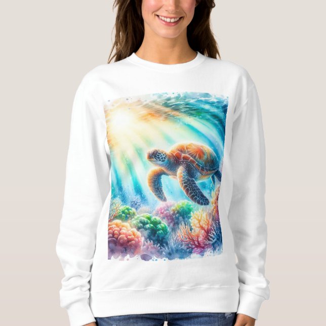 under the ocean sea turtle sweatshirt (Front)