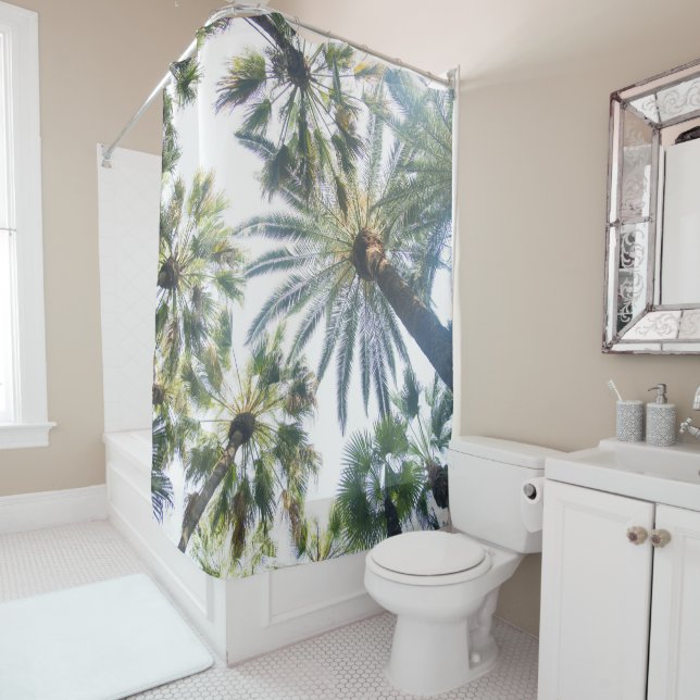 Under the Palm Trees #7 #tropical #wall #art Shower Curtain (In Situ)