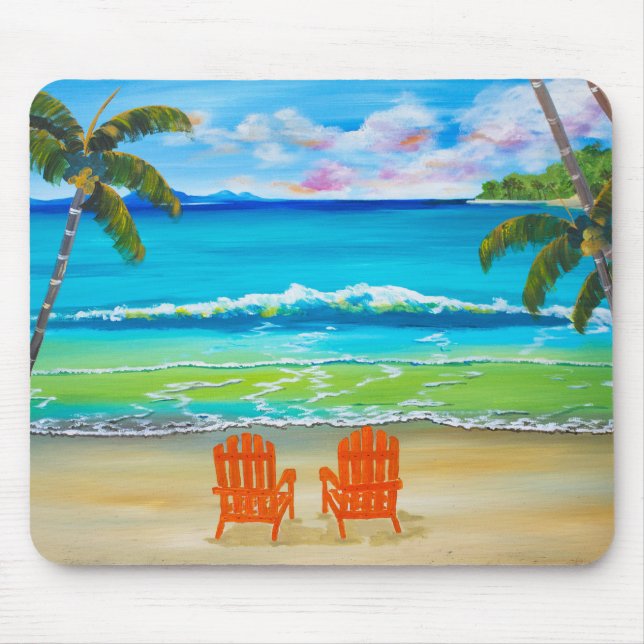 Under The Palm Trees Mouse Mat (Front)