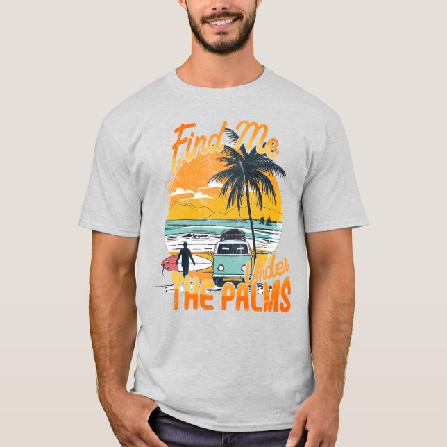 Under the Palms Retro Beach T-Shirt (Front)