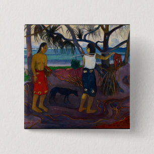Under the Pandanus, 1891 (oil on canvas) 15 Cm Square Badge