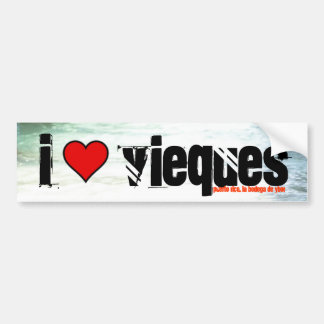 Under the Pier in Esperanza, heart, I, vieques,... Bumper Sticker