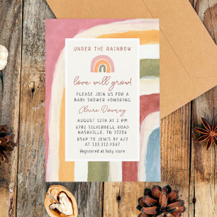 Under the Rainbow Boho Baby Shower Invitation