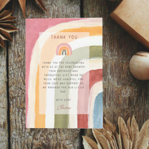 Under the Rainbow Boho Baby Shower Thank You Card