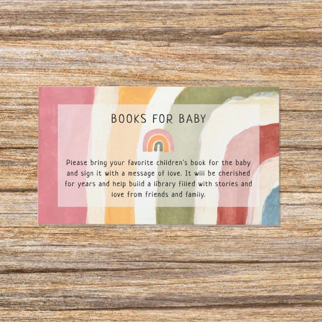 Under the Rainbow Book for Baby Boho Baby Shower Enclosure Card (Creator Uploaded)