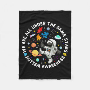 Under The Same Stars Space Autism Awareness Fleece Blanket