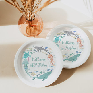 Under The Sea 1st Birthday Paper Plate