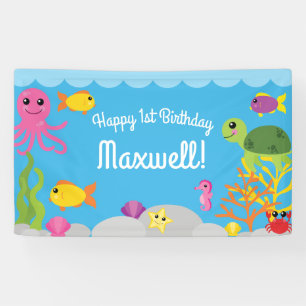 Under the Sea 1st Birthday Party Banner Decor