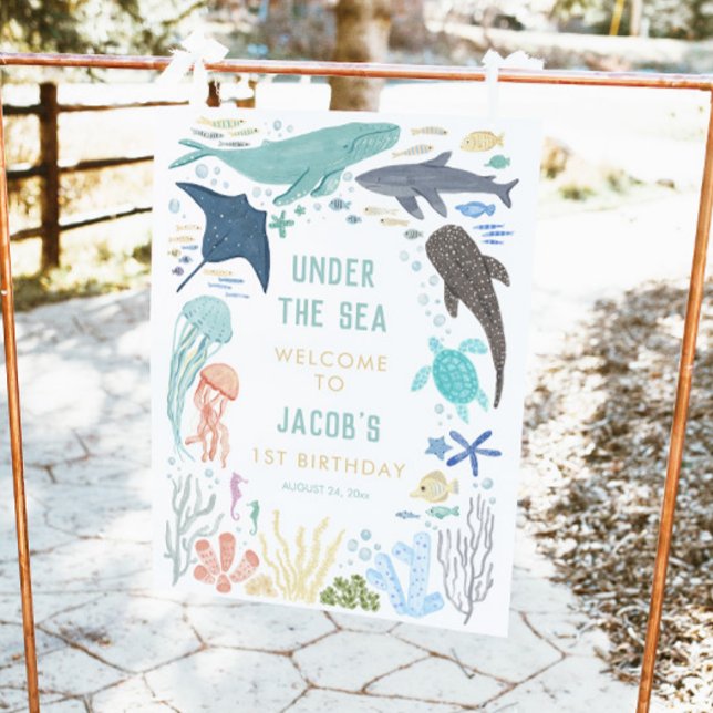 Under The Sea 1st Birthday Welcome Poster (Creator Uploaded)