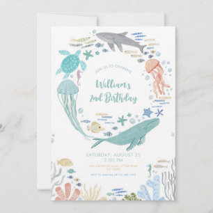 Under the Sea 2nd Birthday Invitation