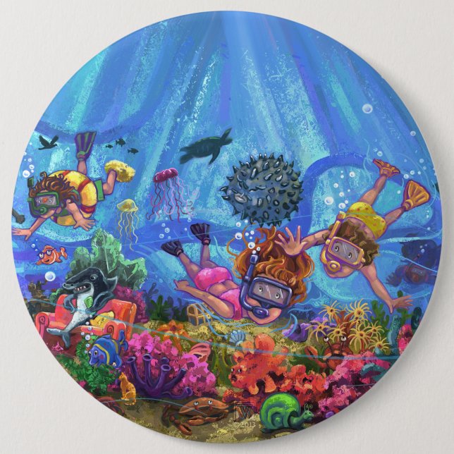 Under the Sea 6 Cm Round Badge (Front)