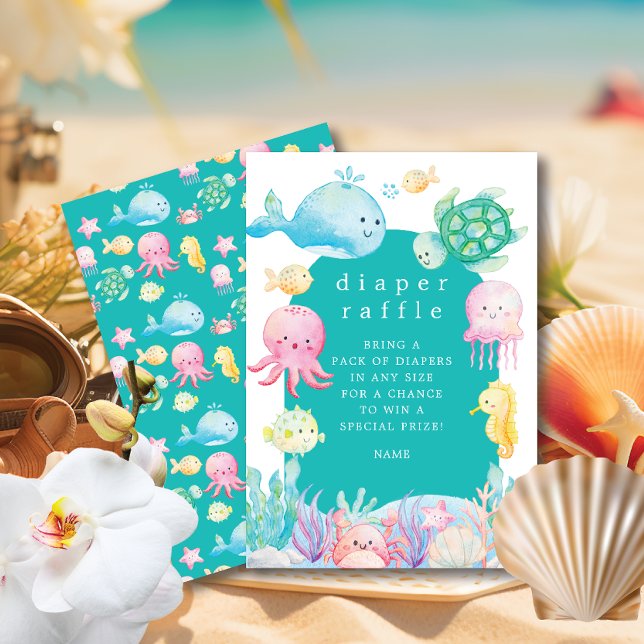 Under The Sea Adventure Diaper Raffle Invitation (Creator Uploaded)