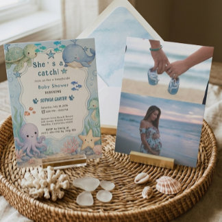Under The Sea Aesthetic Baby Shower Invitation