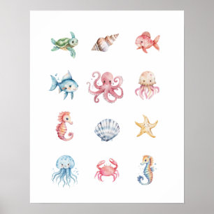 Under the Sea Animal Poster Print